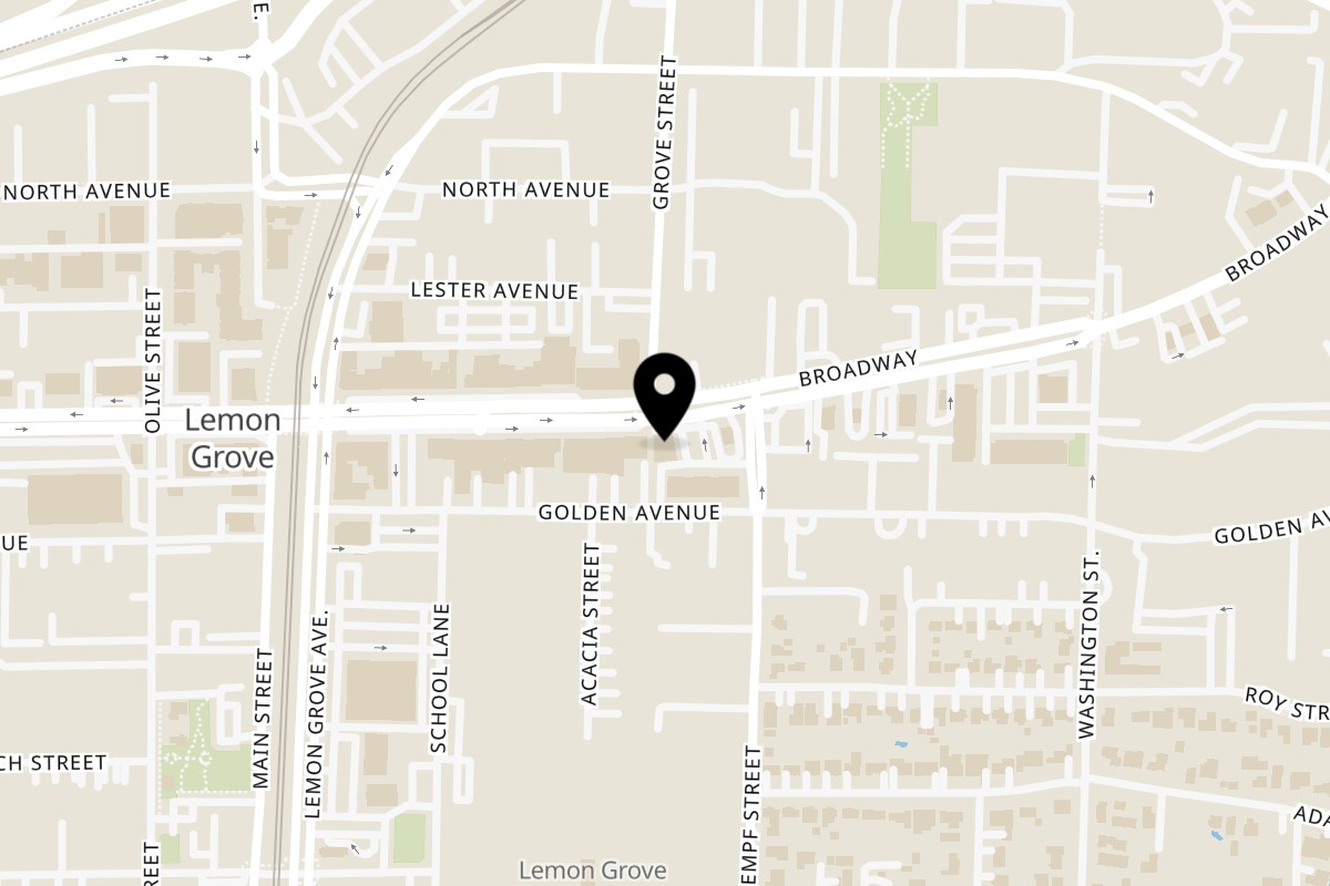 Map showing the location of Giant Pizza & Deli on 7965 Broadway in Lemon Grove